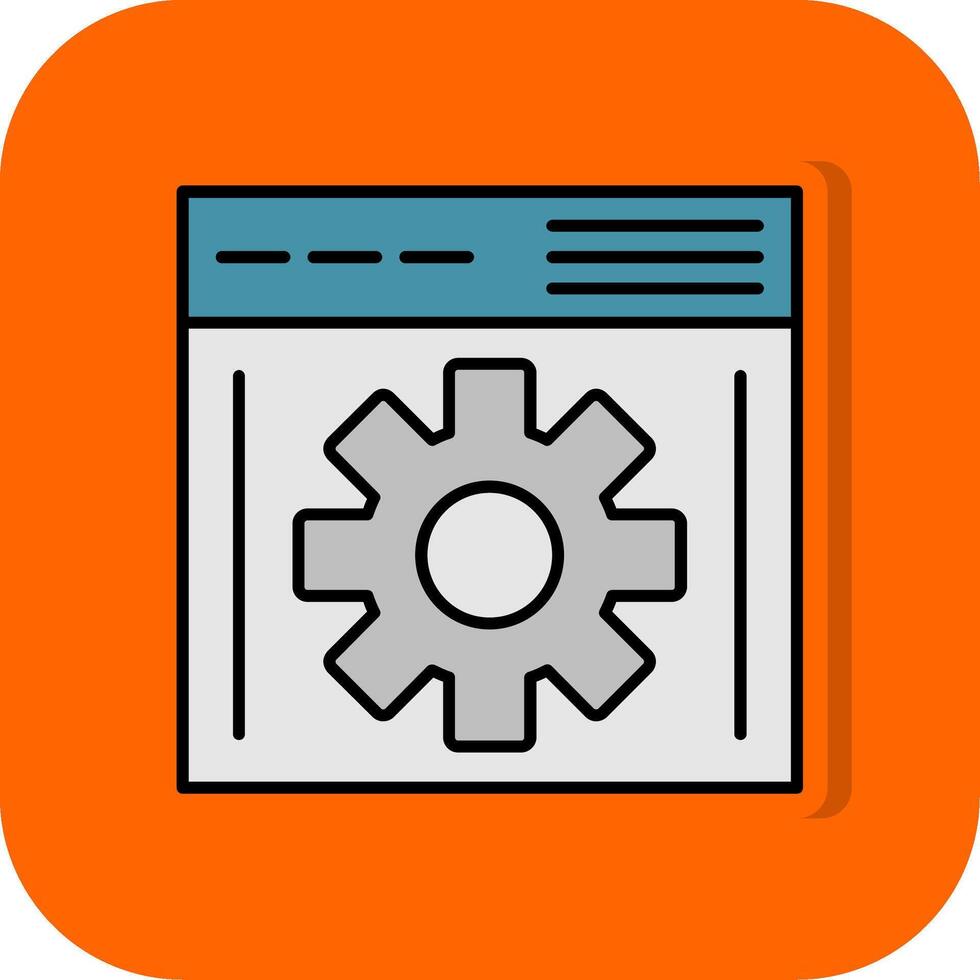 browsen gevulde oranje achtergrond icoon vector