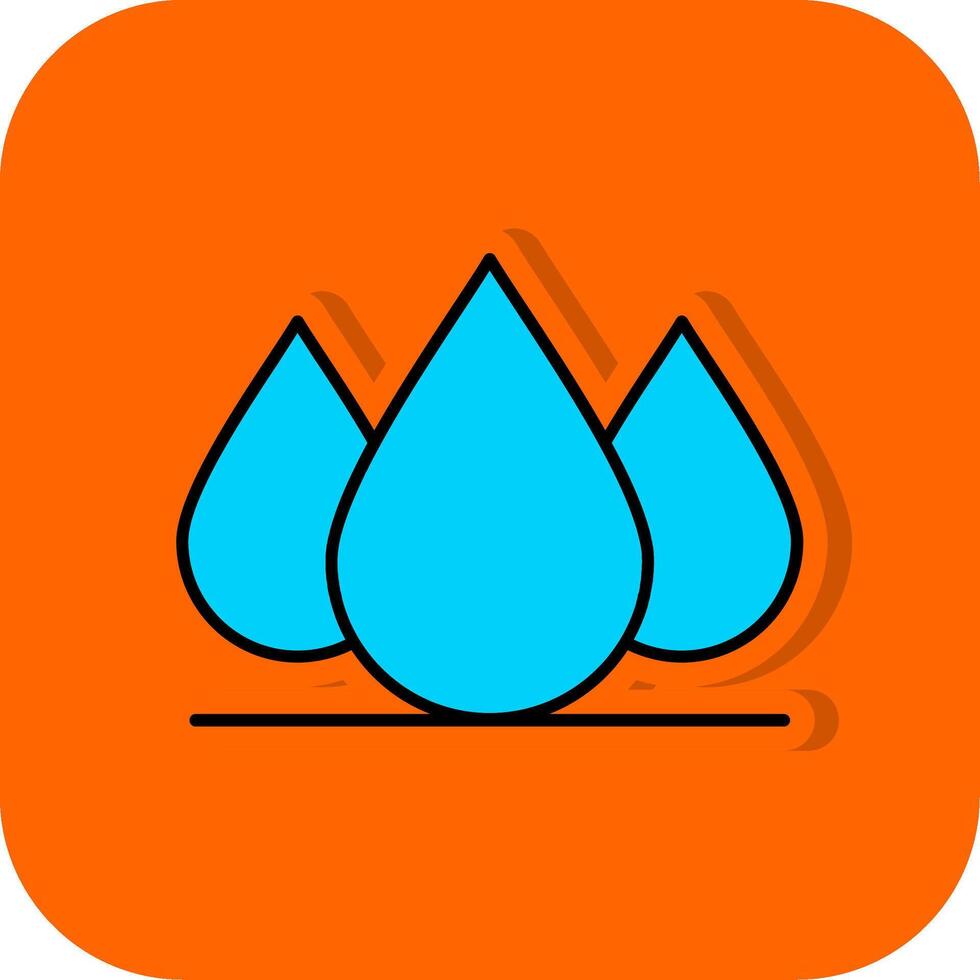 water laten vallen gevulde oranje achtergrond icoon vector