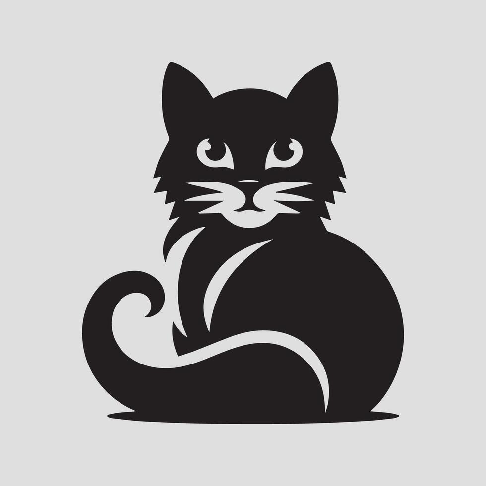 kat logo icoon het dossier silhouet kleur vector