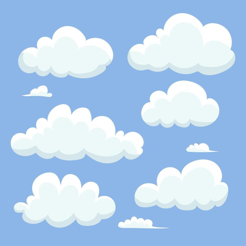 wolk illustratie tekenfilm stijl verzameling reeks vector