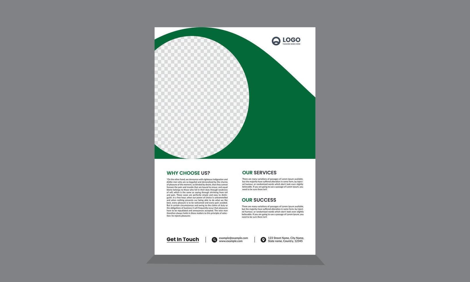 poster folder brochure brochure Hoes ontwerp lay-out ruimte voor foto achtergrond, sjabloon in a4 grootte vector