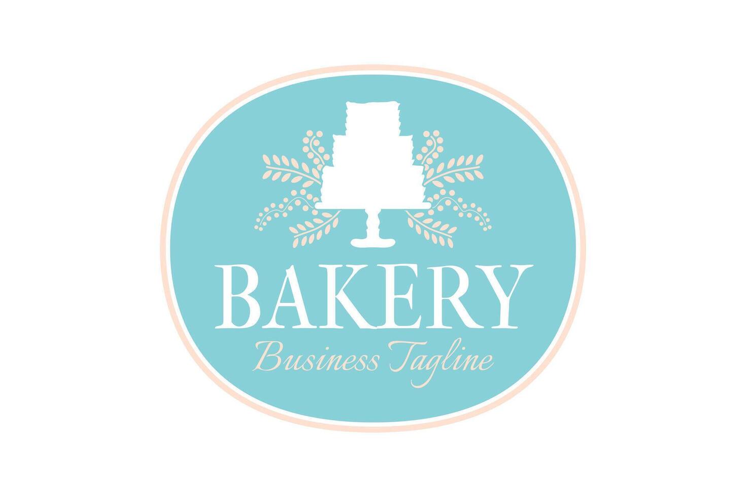 bakkerij en taart mooi ronde insigne logo ontwerp in pastel kleuren vector