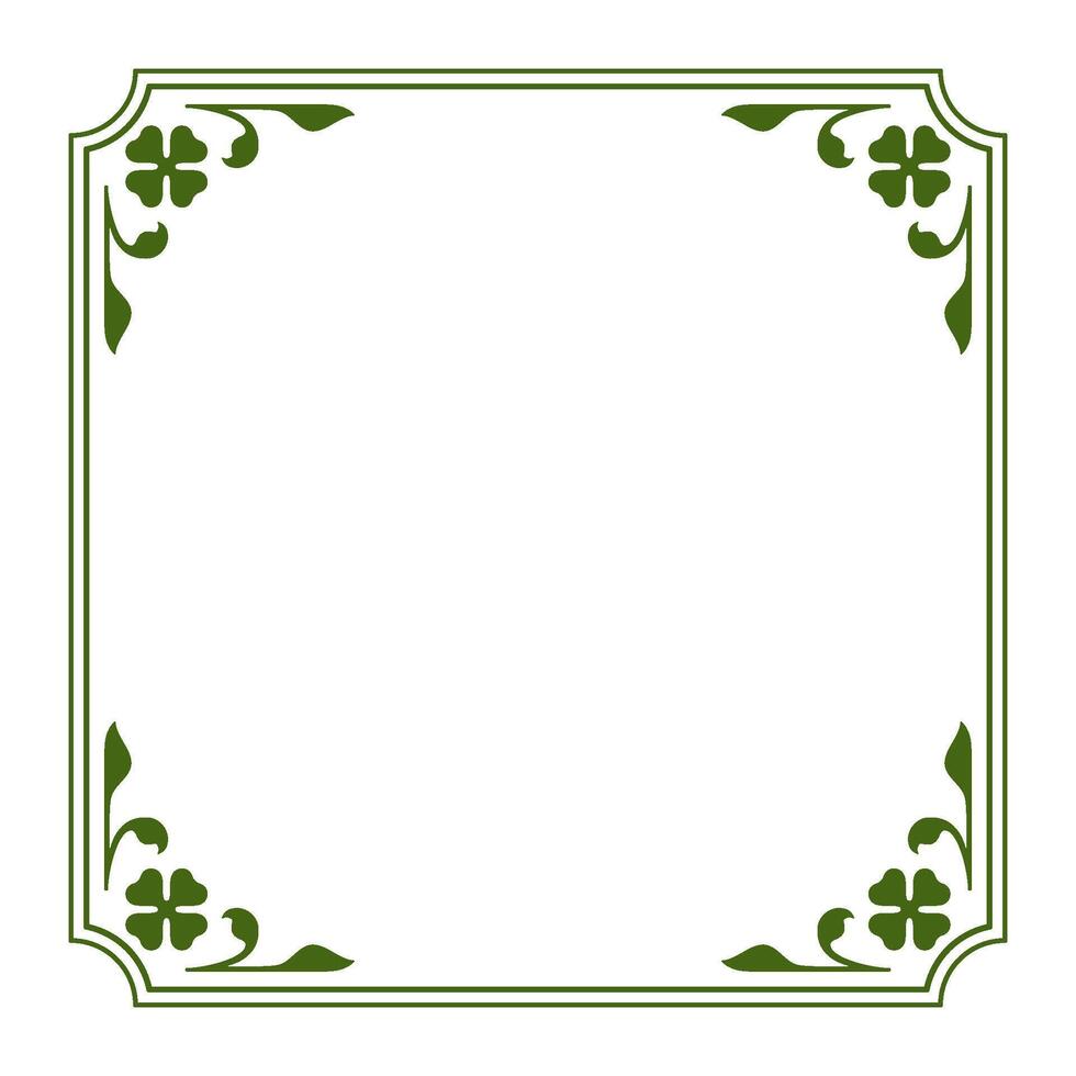 heilige Patrick dag klassiek in het kwadraat kader groen Klaver blad bloemen overladen wijnoogst vector vlak