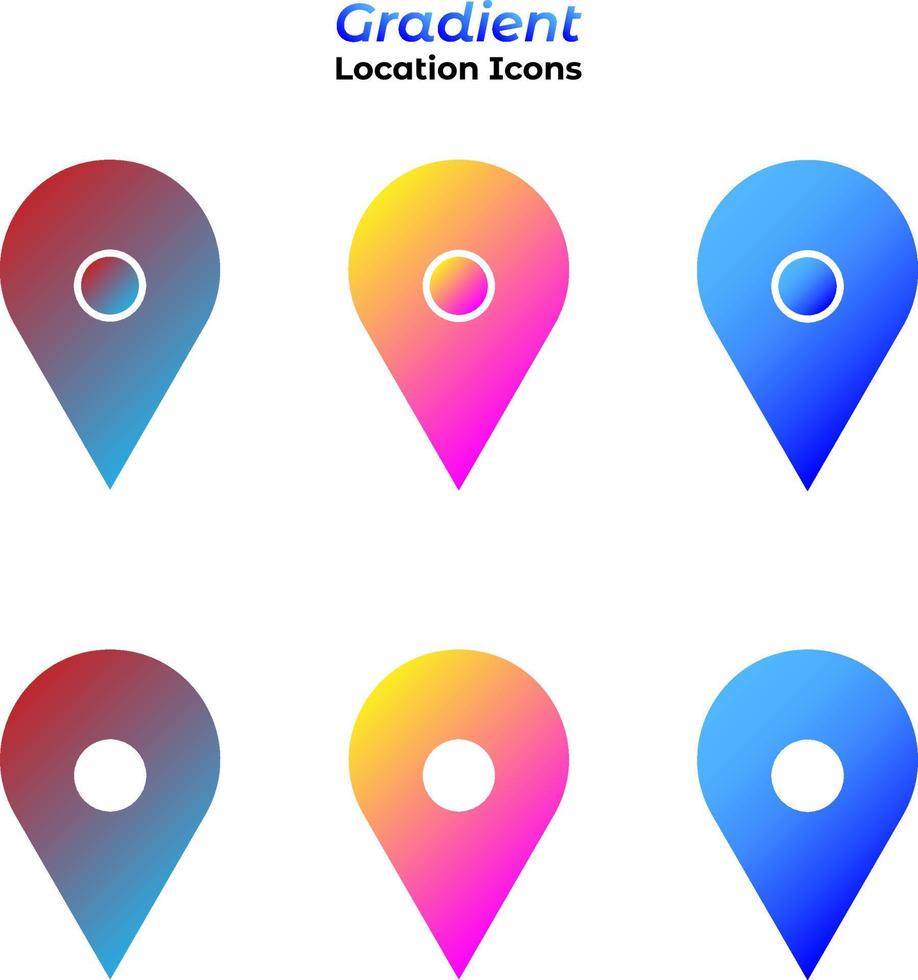 kleurovergang locatie iconen vector set