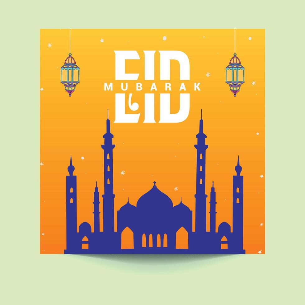 sociaal media poster ontwerp voor eid vector