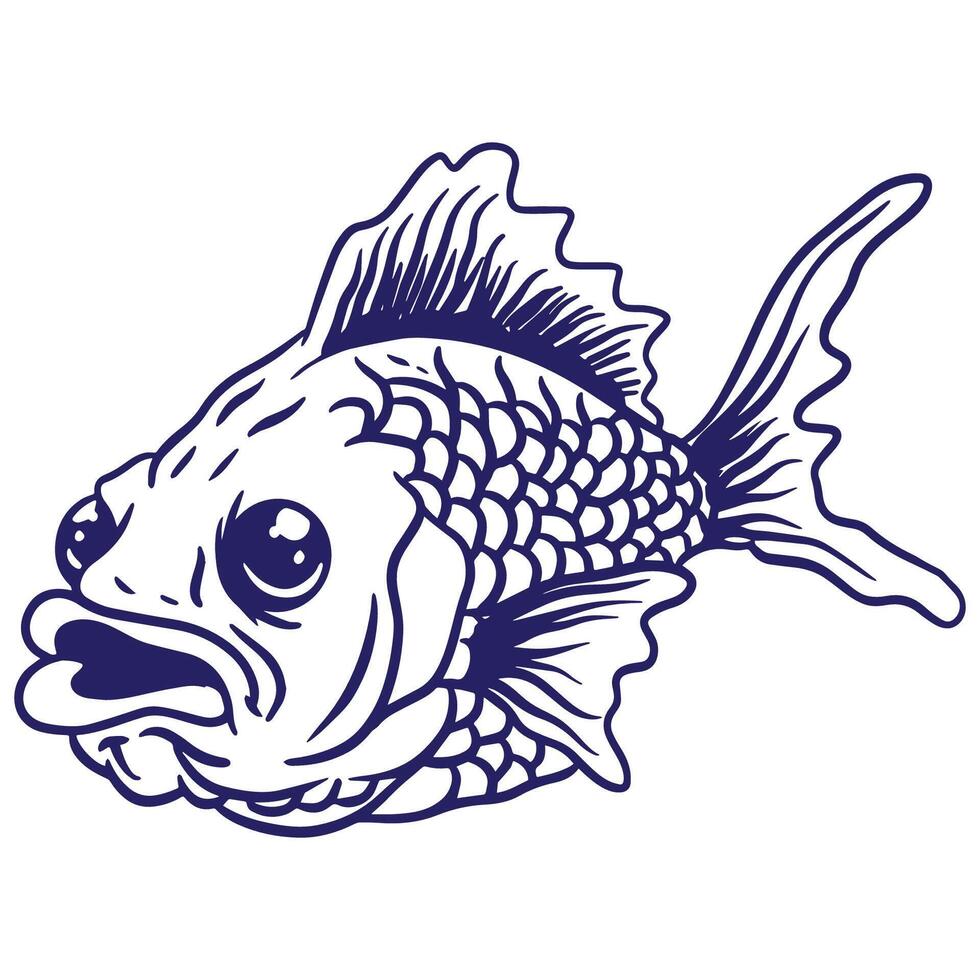 hand- getrokken Ryukin goudvis illustratie vector