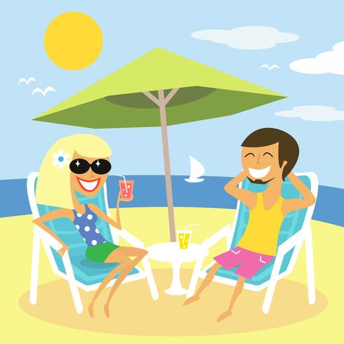 strand zomervakantie vector