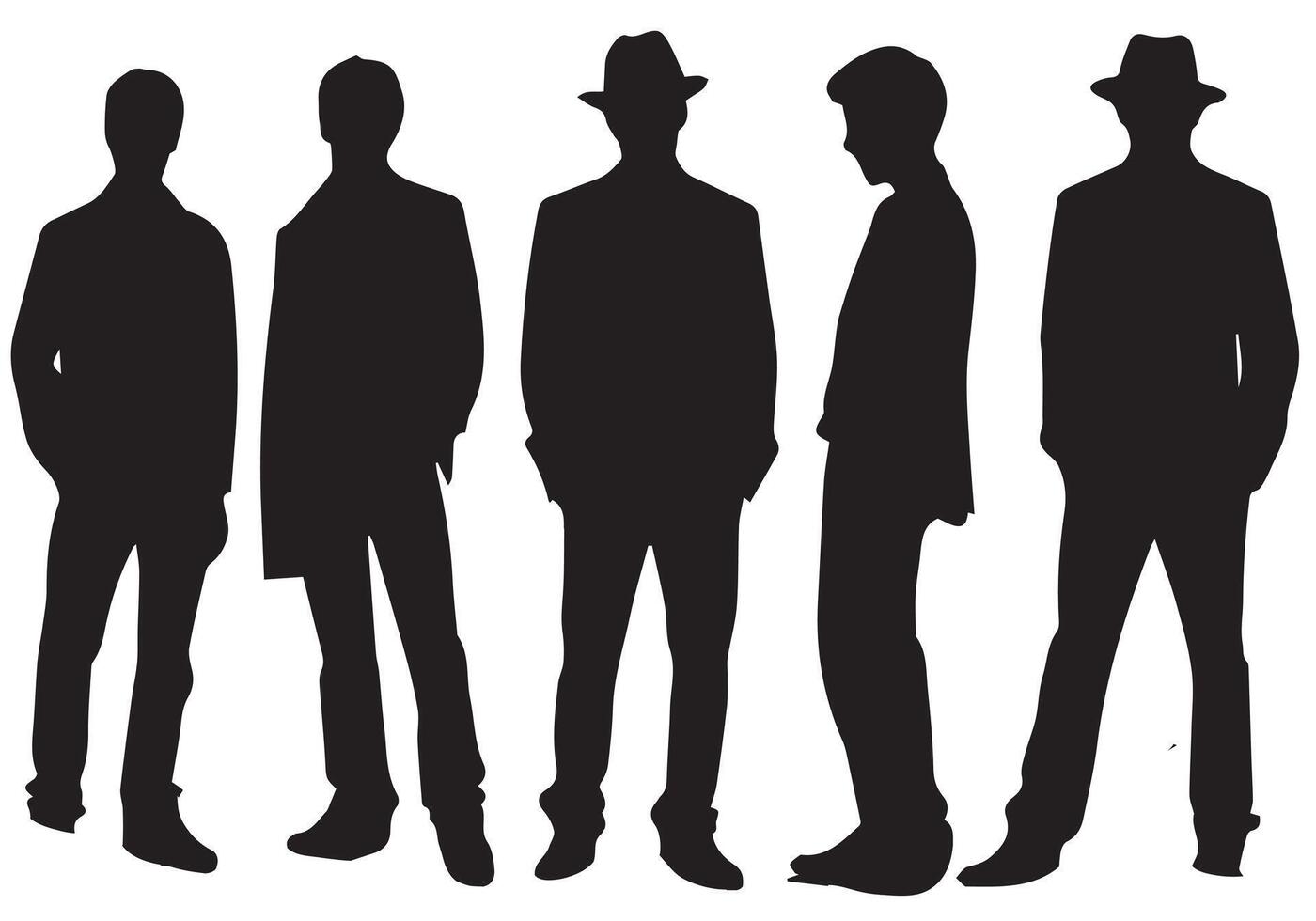 reeks van slim zakenman silhouet illustratie vector