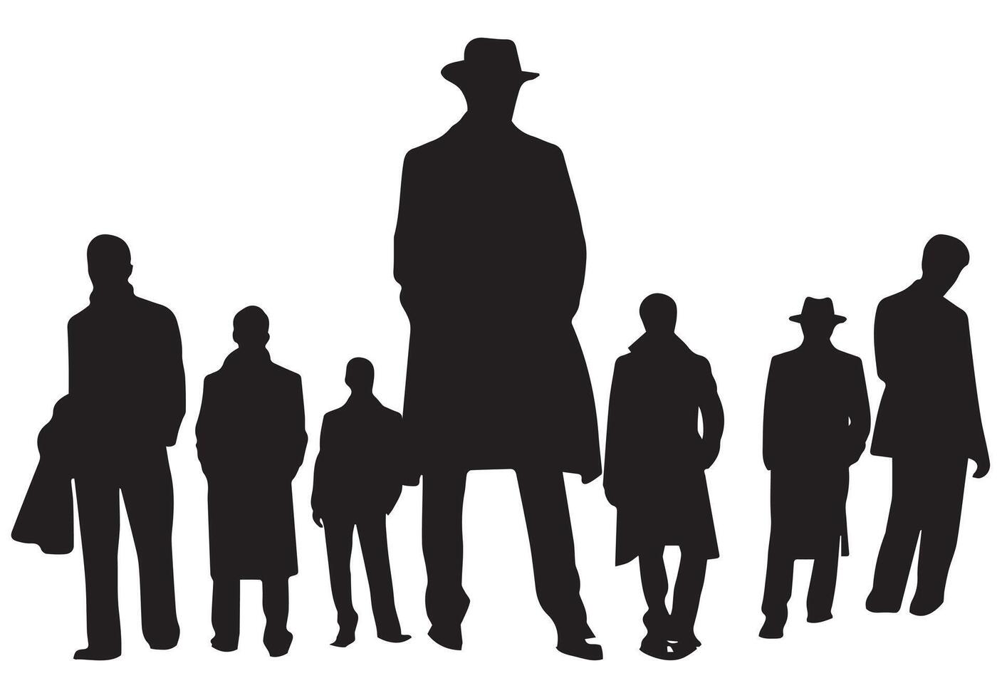 reeks van slim zakenman silhouet illustratie vector