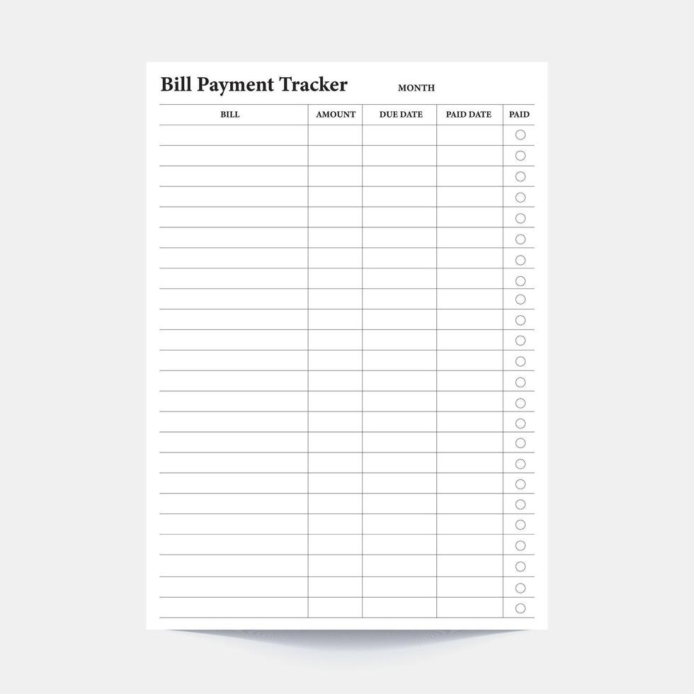 maandelijks Bill tracker, rekening tracker, rekening betaling tracker afdrukbaar, afdrukbaar maandelijks Bill tracker, afdrukbaar Bill betaling tracker, maandelijks Bill planner, rekening betalen tracker vector