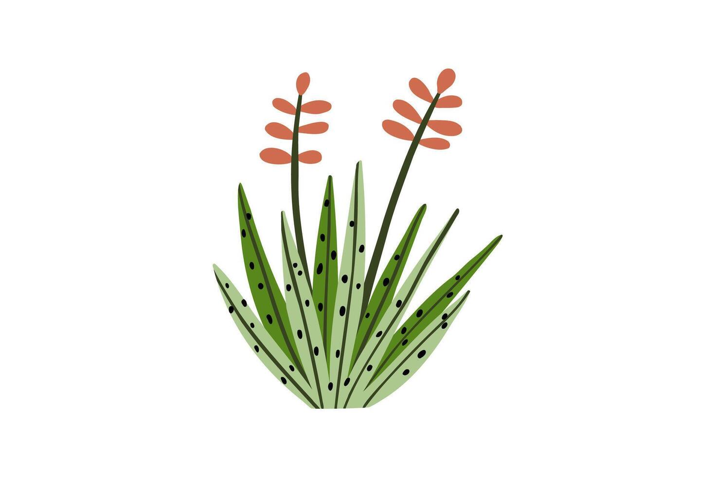 hand- getrokken tropisch fabriek met bloemen. oerwoud, exotisch planten. illustratie in vlak stijl. vector