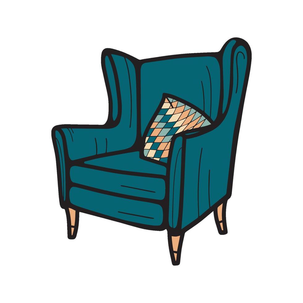 fauteuil in retro stijl illustratie vector