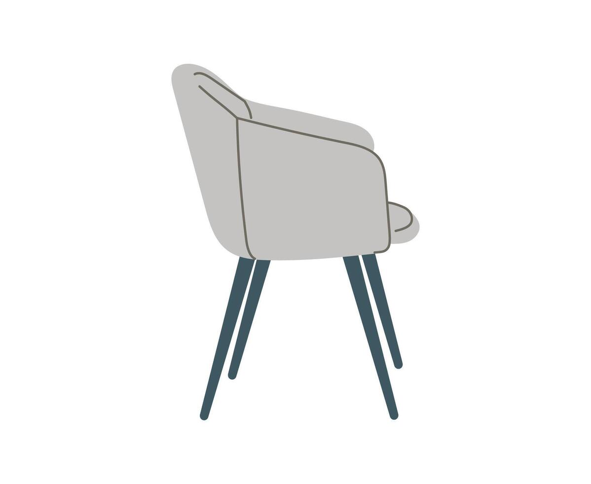 grijs fauteuil Scandinavisch geïsoleerd Aan wit achtergrondvoor de interieurs van kamers. illustratie vlak stijl vector