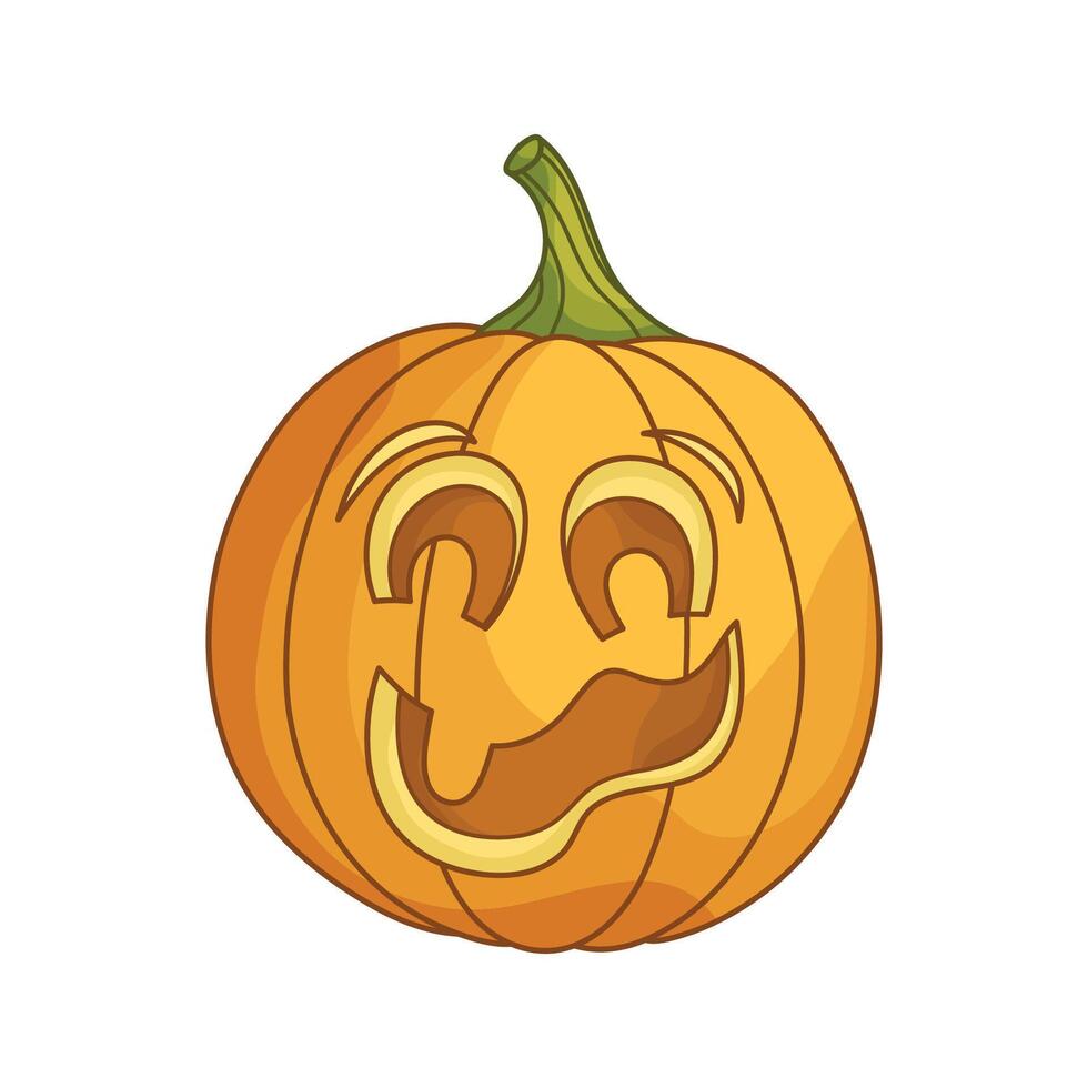 grappig jack-o-lantern pompoen hoofd. een traditioneel karakter voor halloween. vector