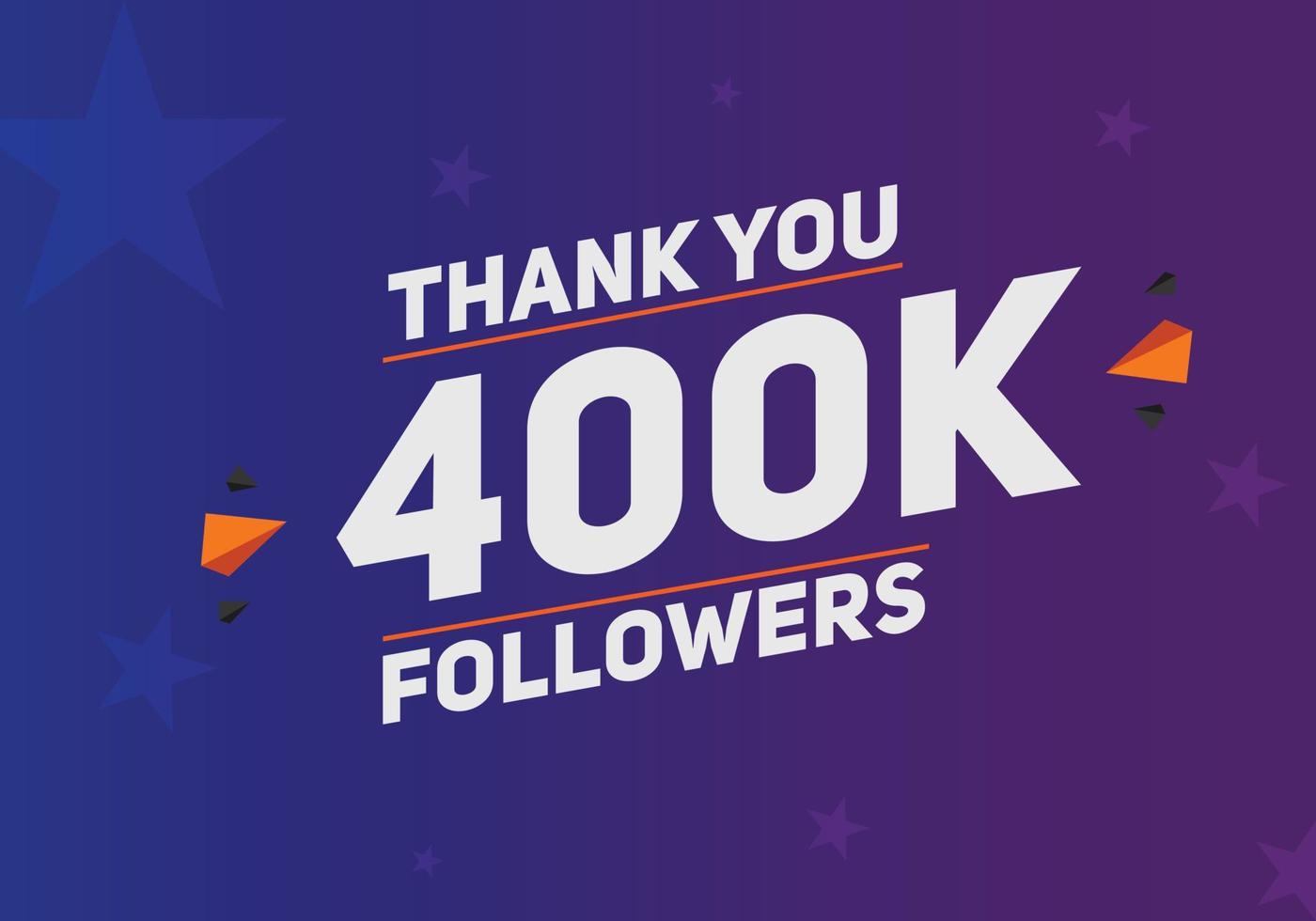 400k volgers bedankt kleurrijke viering sjabloon sociale media 400000 volgers prestatie banner vector