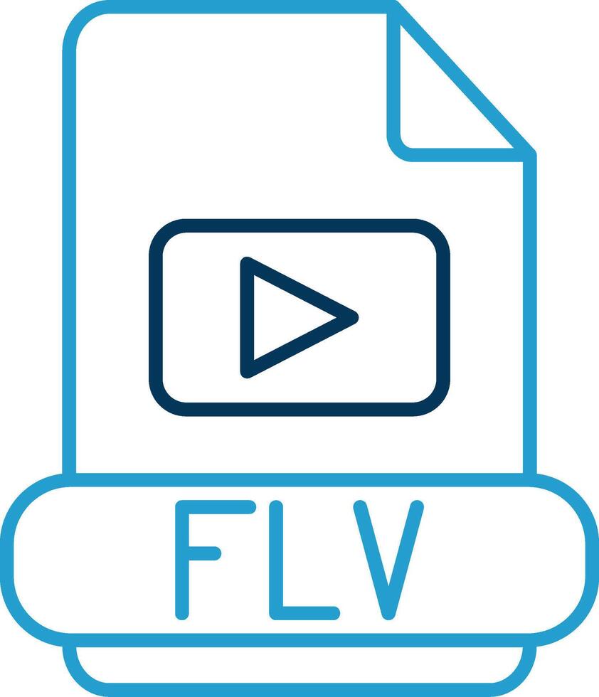 flv lijn blauw twee kleur icoon vector