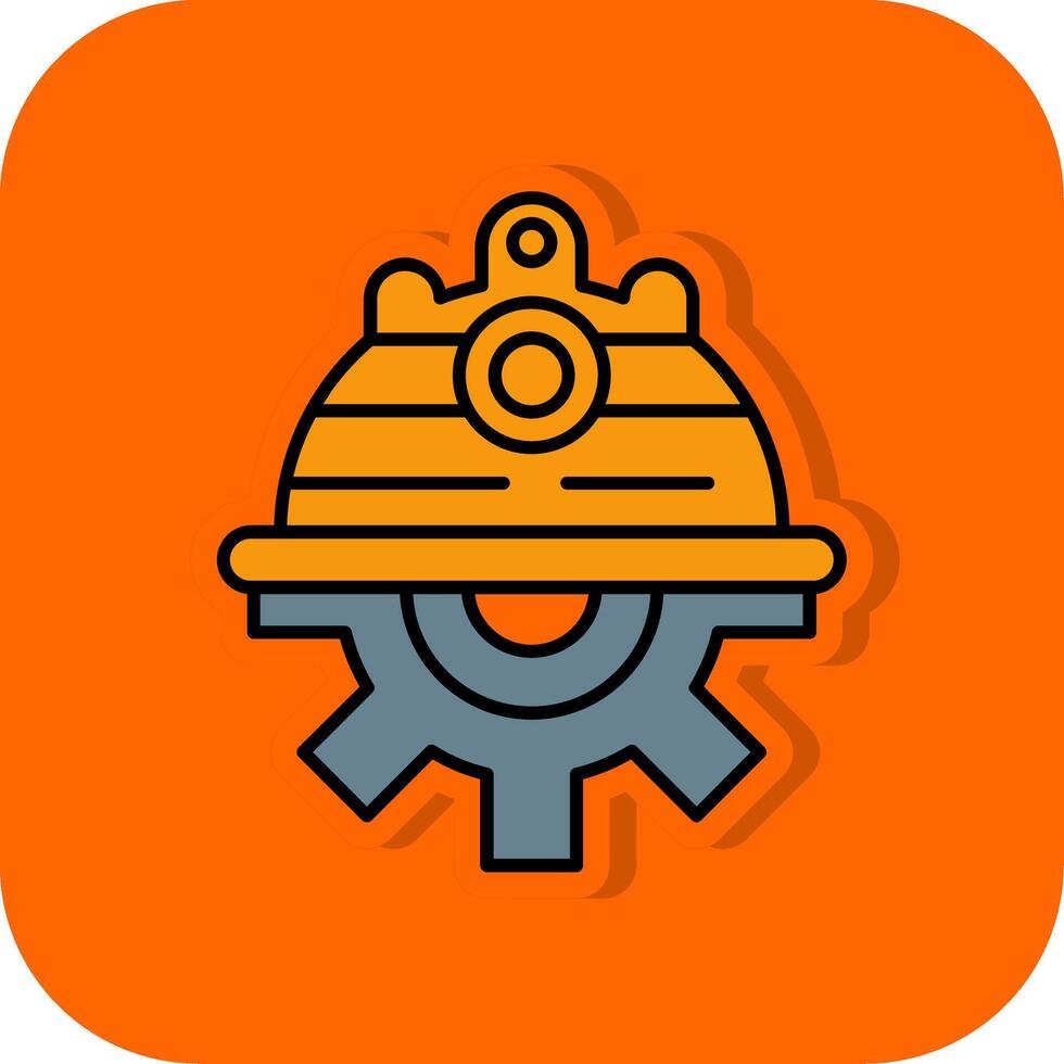 ingenieur gevulde oranje achtergrond icoon vector