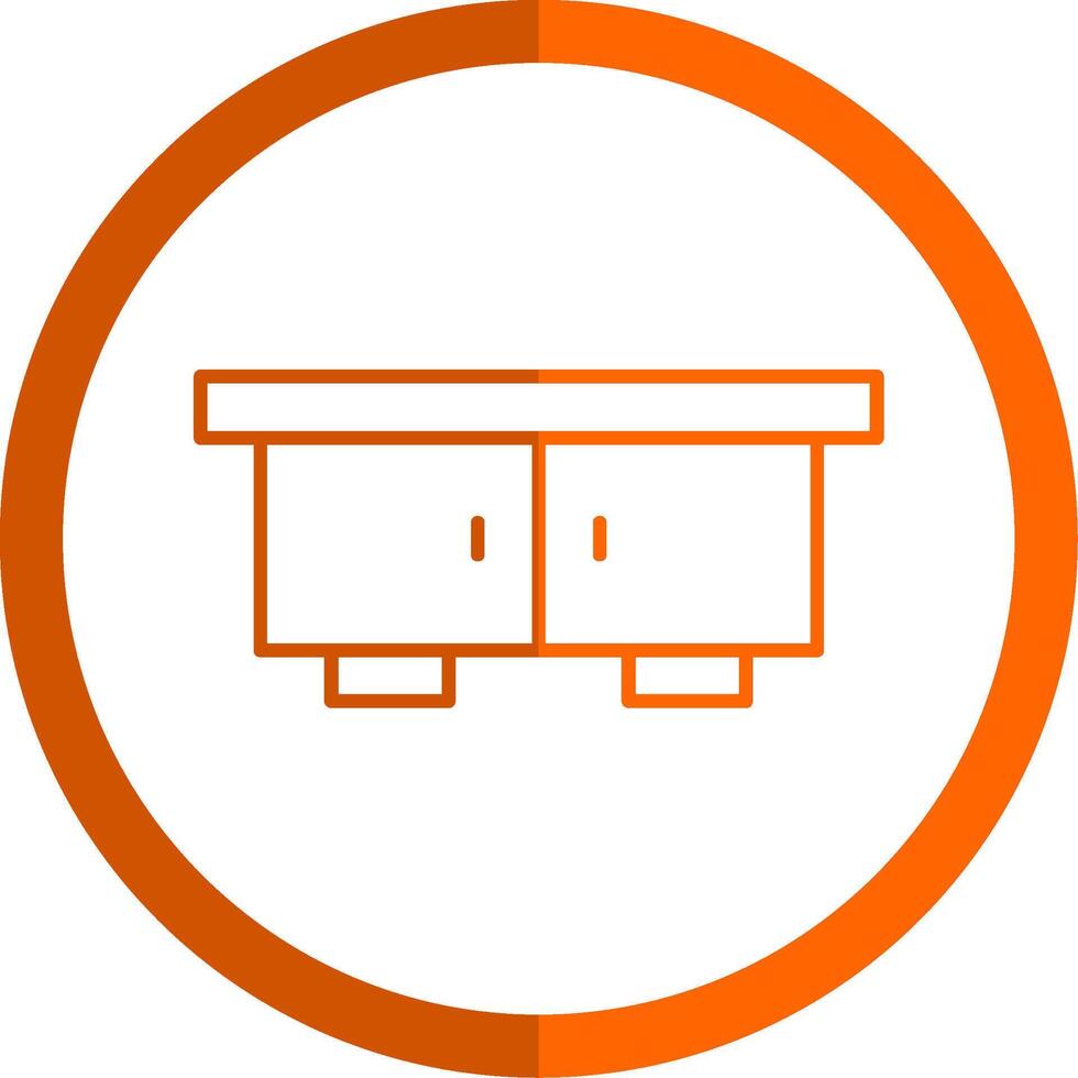 TV tafel lijn oranje cirkel icoon vector