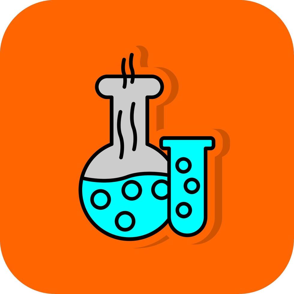 laboratorium gevulde oranje achtergrond icoon vector