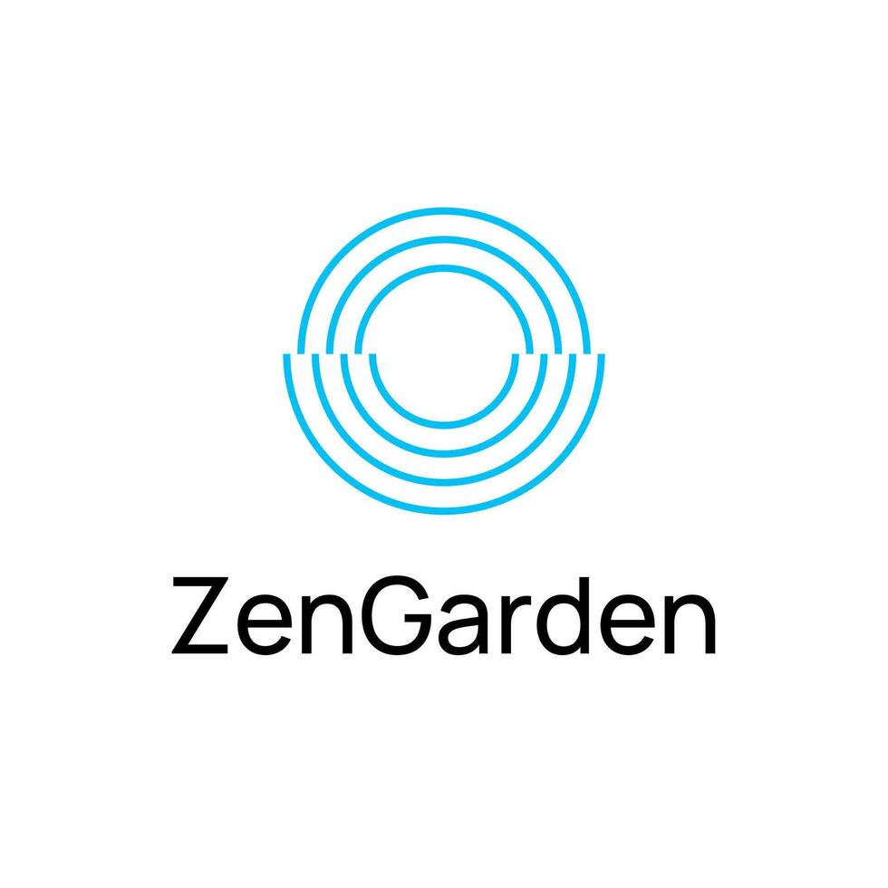 zen tuin zand cirkels logo vector