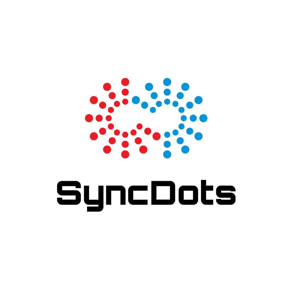 dots cirkel aansluiten synchroniseren oneindigheid logo vector