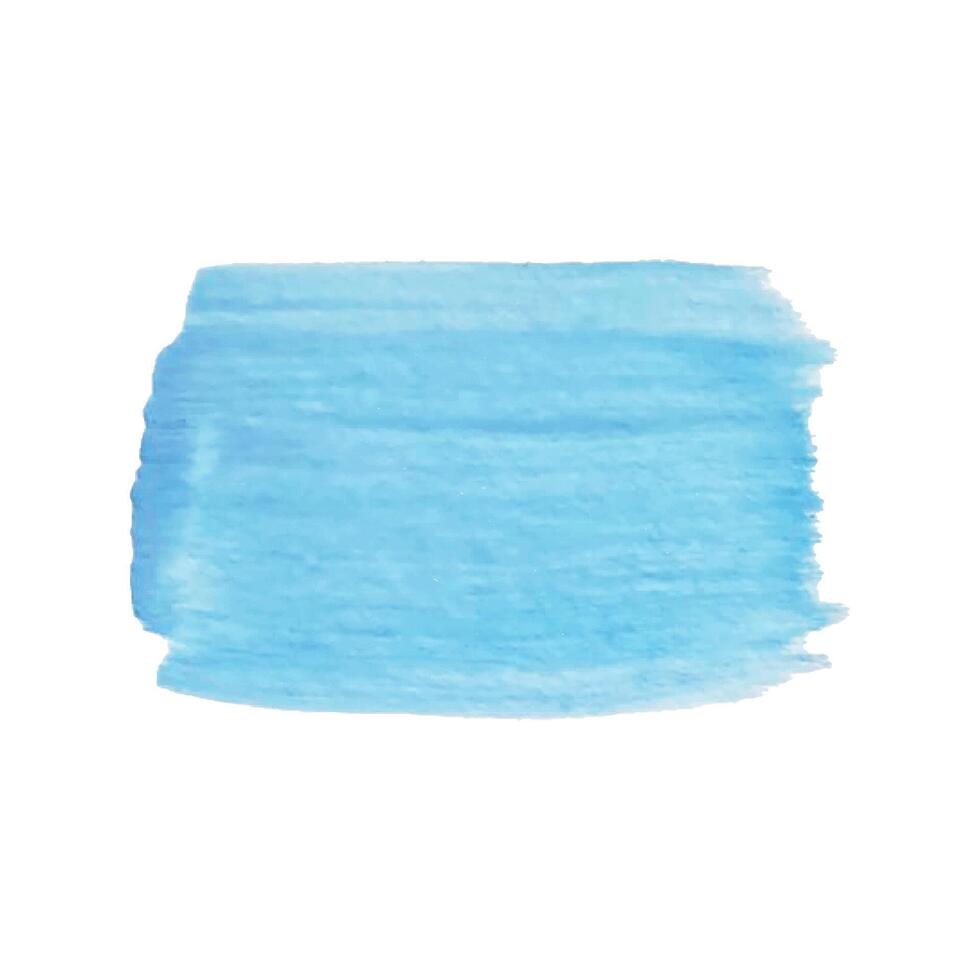 acryl blauw borstel beroerte hand- tekening, geïsoleerd Aan wit achtergrond. vector