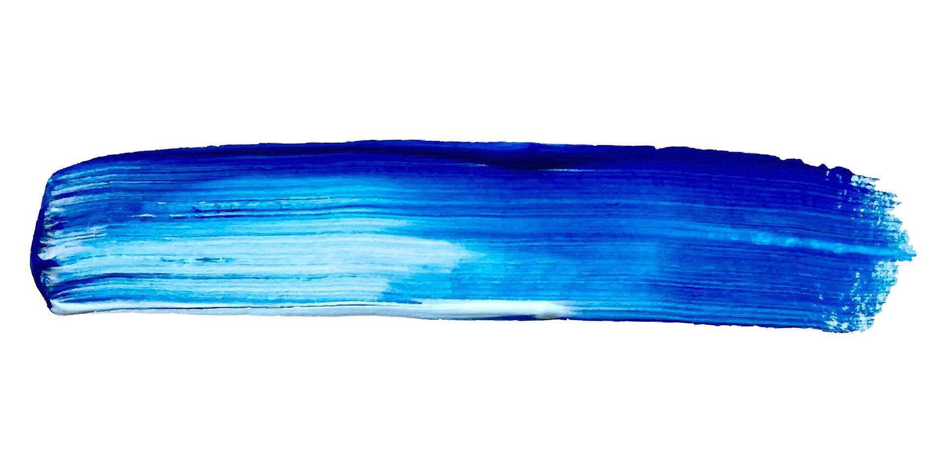 acryl wit Blauw structuur borstel beroerte hand- tekening, geïsoleerd Aan wit achtergrond. vector