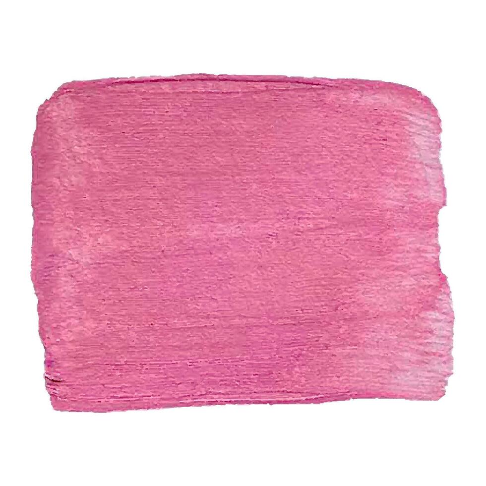 acryl roze structuur borstel beroerte hand- tekening, geïsoleerd Aan wit achtergrond. vector