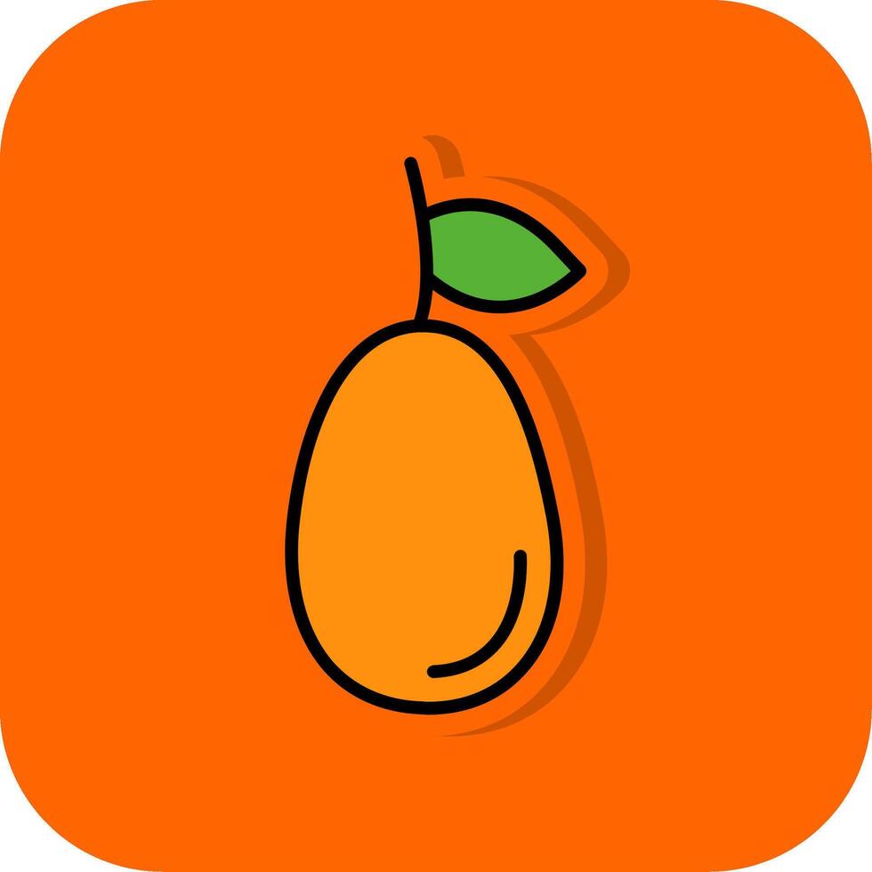 Kumquat gevulde oranje achtergrond icoon vector