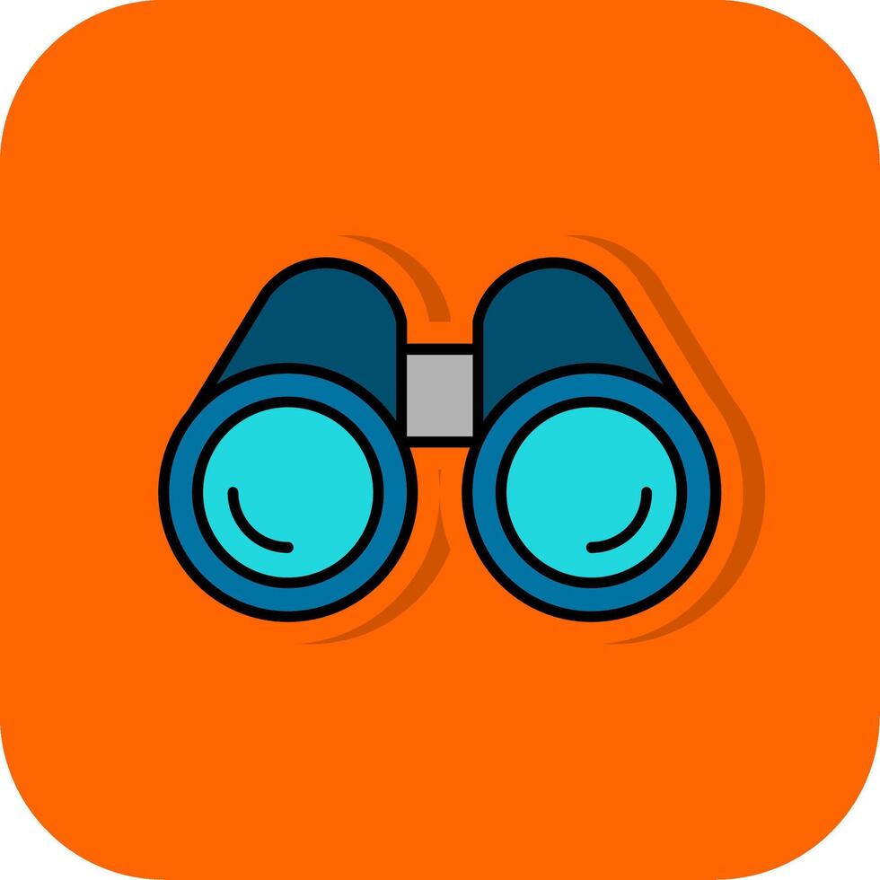 kijker gevulde oranje achtergrond icoon vector