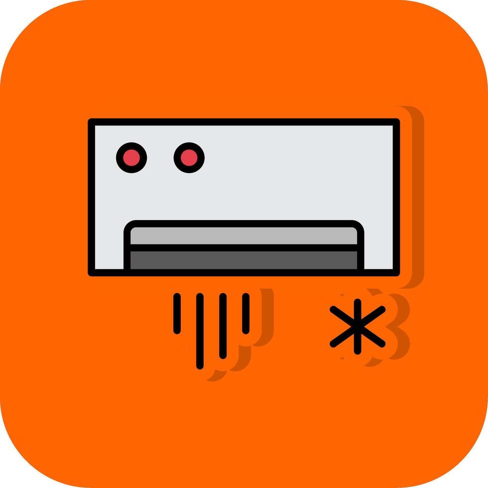 lucht conditioning gevulde oranje achtergrond icoon vector