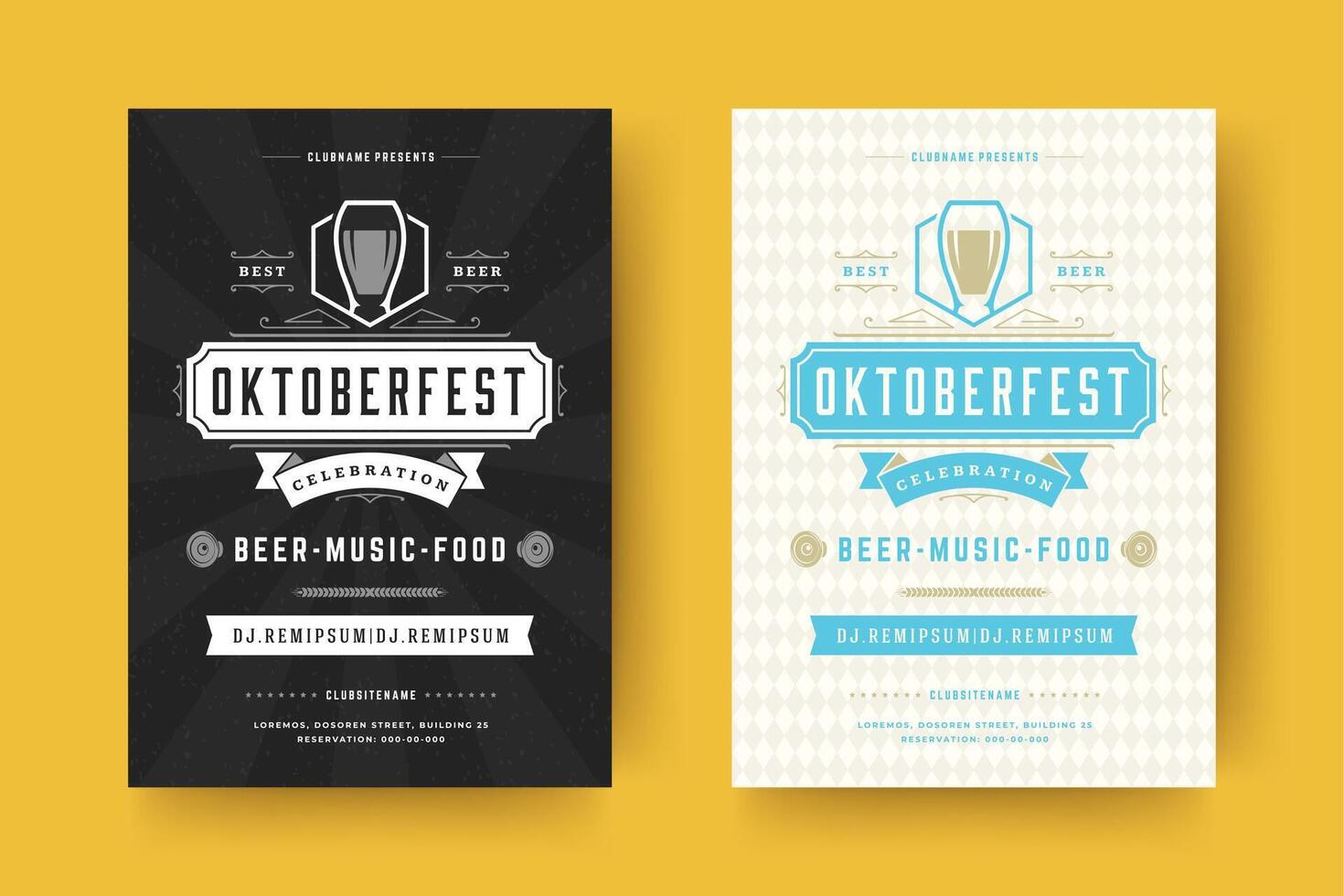 oktoberfeest flyers of posters retro typografie Sjablonen willkommen zum bier festival viering illustratie vector