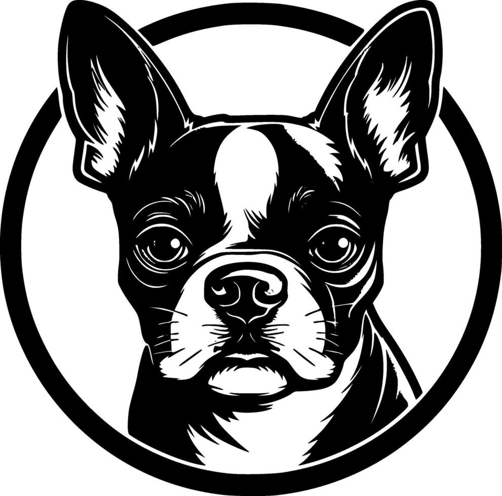 Boston terriër - minimalistische en vlak logo - illustratie vector