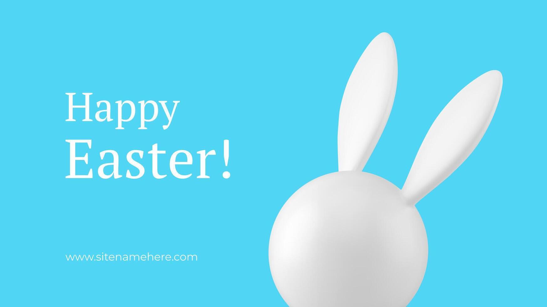 gelukkig Pasen konijn hoofd met lang oren feestelijk 3d banier ontwerp sjabloon realistisch vector