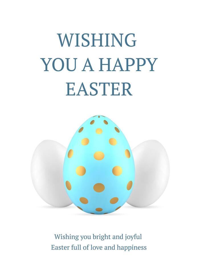 gelukkig Pasen 3d groet kaart geschilderd ornament kip eieren geschenk ontwerp sjabloon realistisch vector