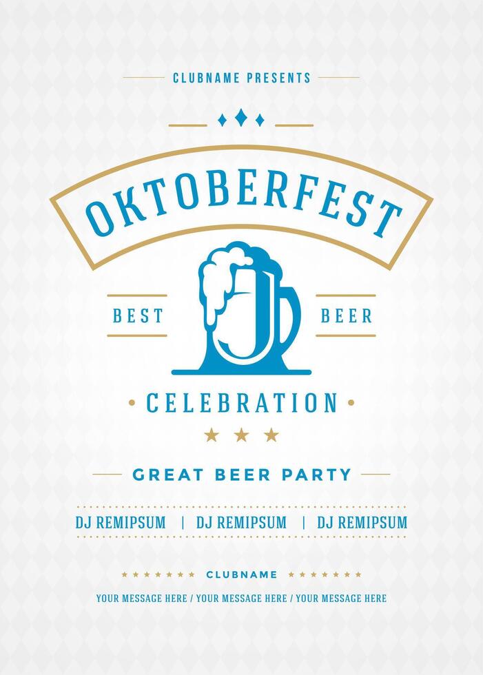 oktoberfeest bier festival viering retro typografie poster of folder vector