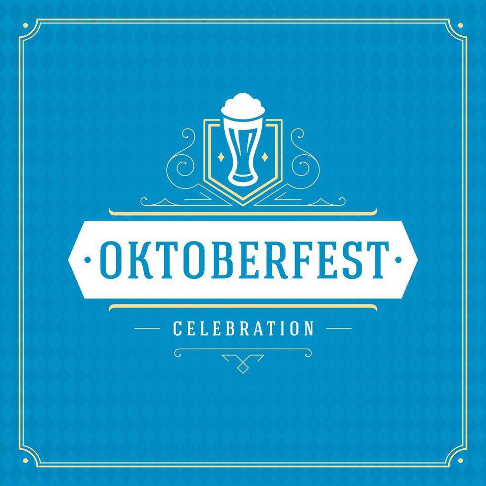 oktoberfeest viering met traditioneel bier embleem vector