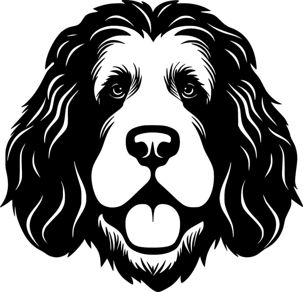 poedel hond, zwart en wit illustratie vector