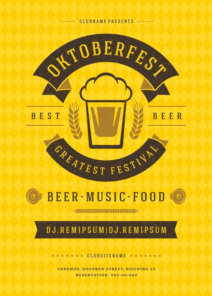 oktoberfeest festival poster markeren bier, muziek, en voedsel vector