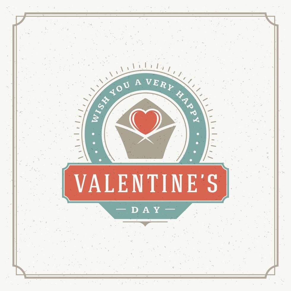 valentijnsdag dag groet kaart of poster illustratie vector