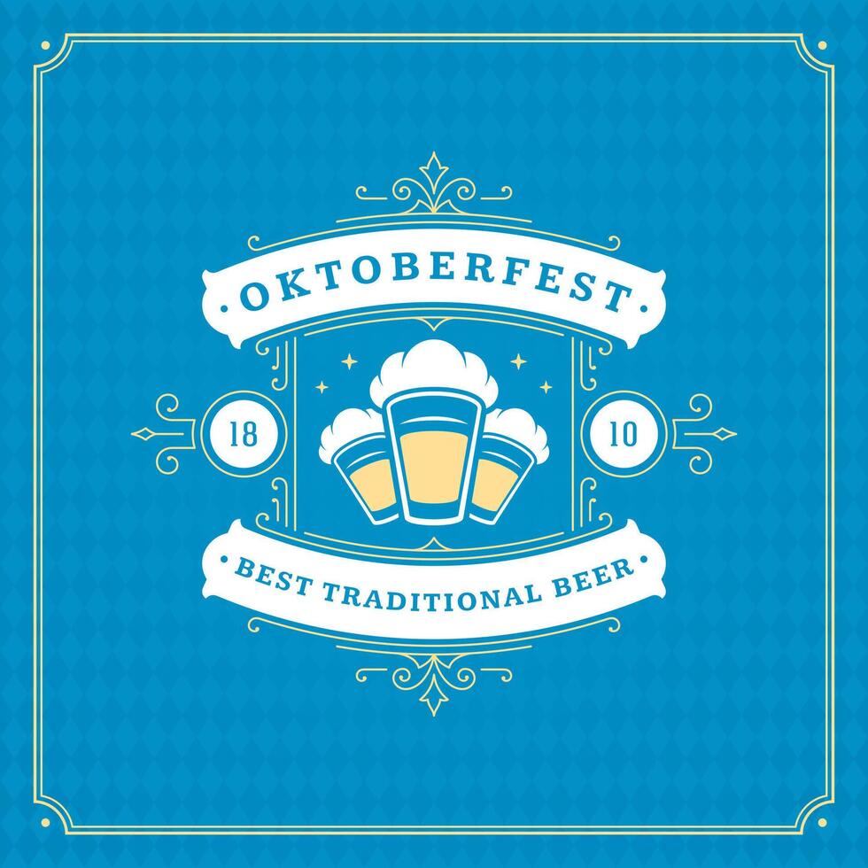 oktoberfeest bier festival viering wijnoogst groet kaart of poster vector