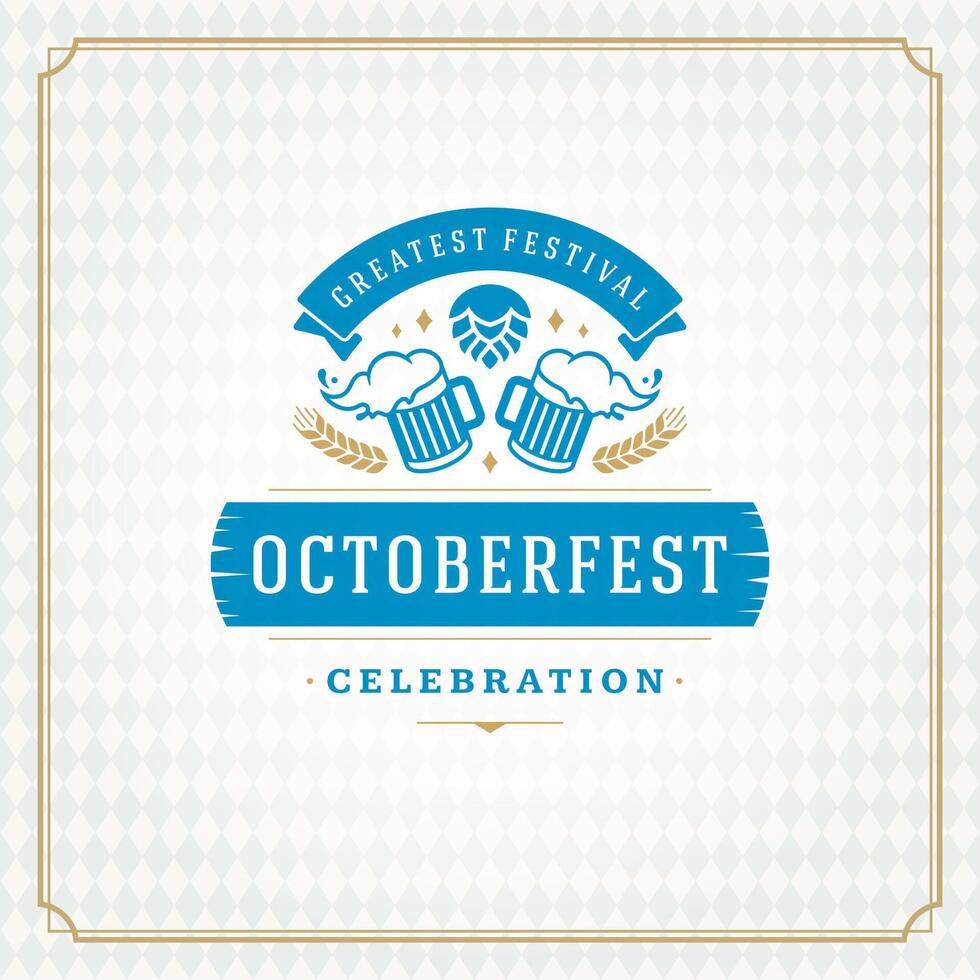 oktoberfeest bier festival viering wijnoogst groet kaart of poster vector