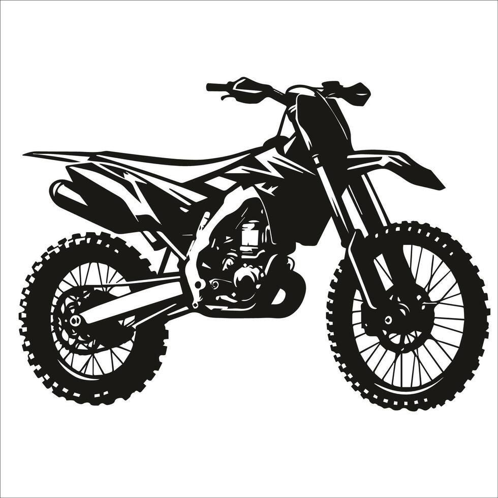 motorcross illustratie in zwart en wit vector