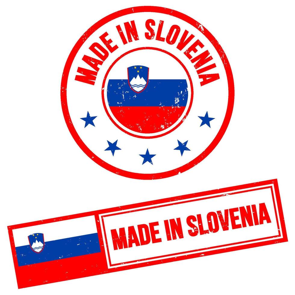 gemaakt in Slovenië postzegel teken grunge stijl vector