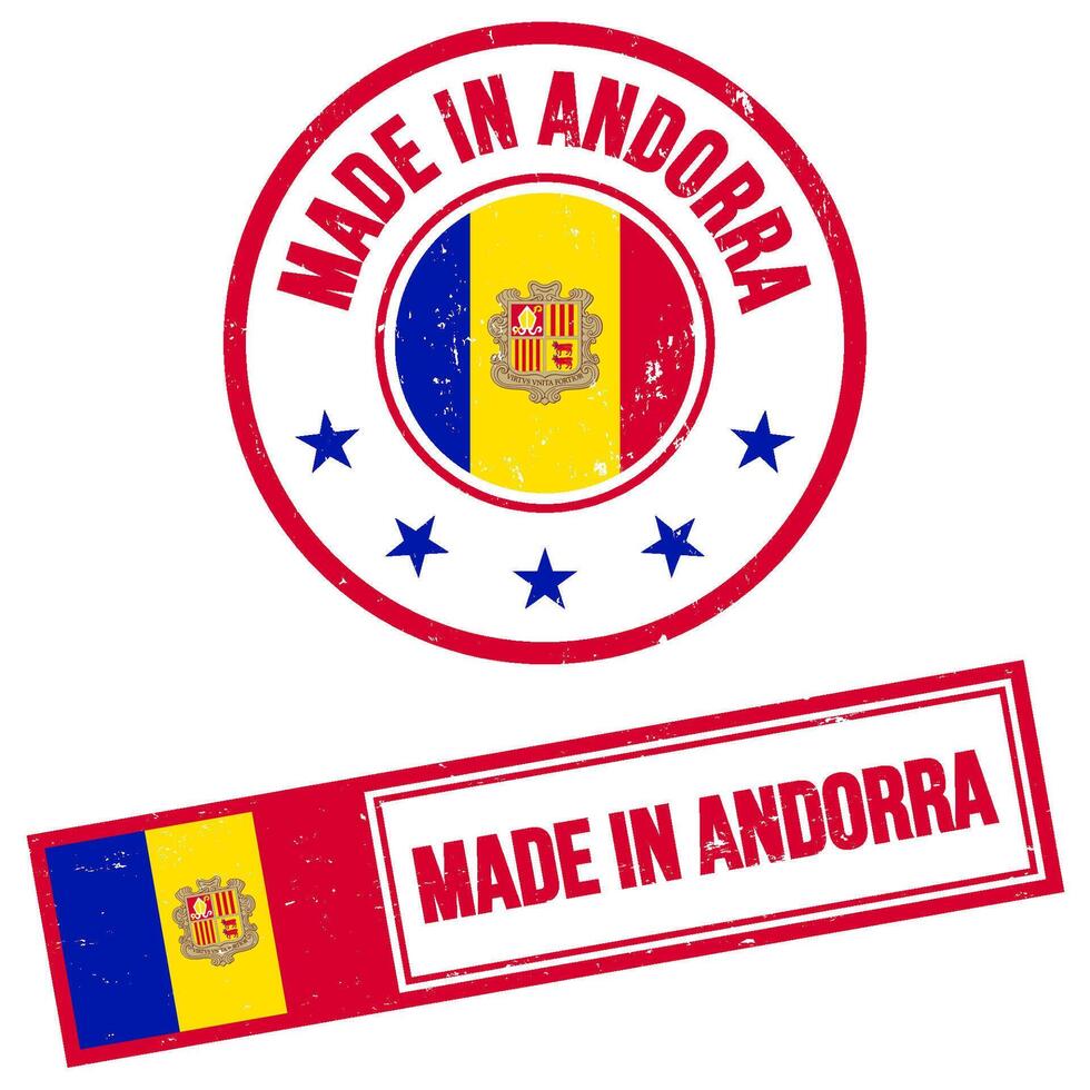 gemaakt in Andorra postzegel teken grunge stijl vector