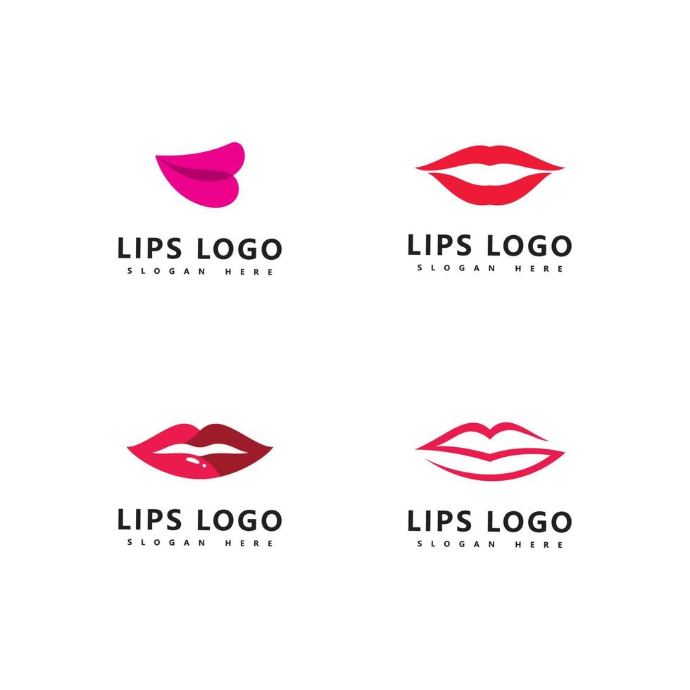 lippen logo schoonheid, sexy lippen vector illustratie