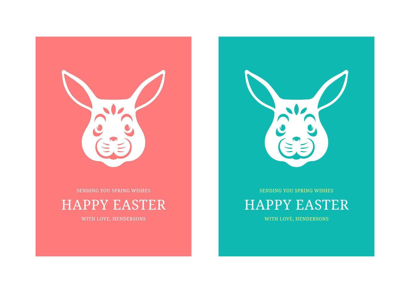 gelukkig Pasen konijn uiteinde van een loop vakantie Gefeliciteerd groet kaart reeks ontwerp sjabloon vlak vector