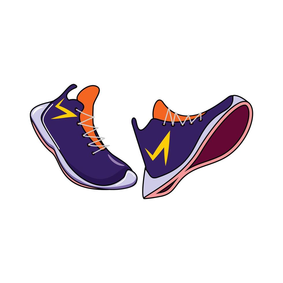 Purper sportschoenen Aan wit achtergrond vector