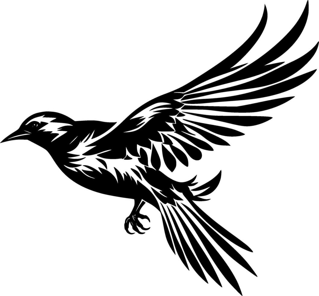 vogel, zwart en wit illustratie vector