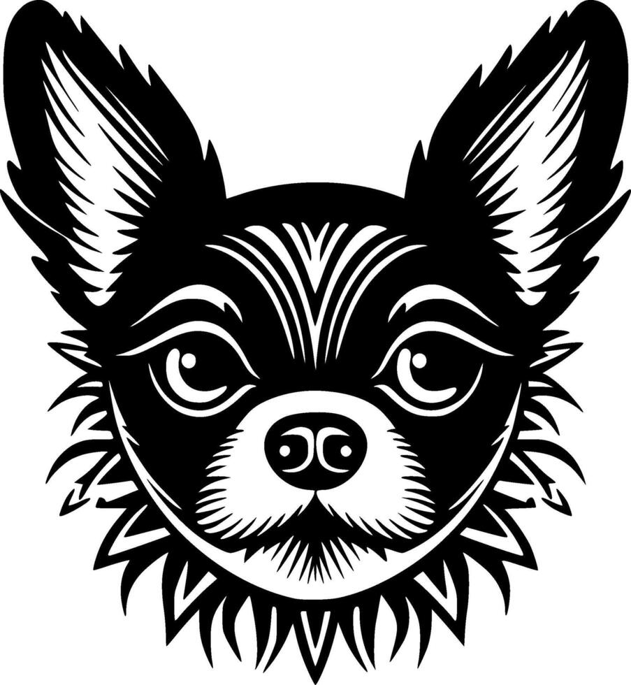 chihuahua - zwart en wit geïsoleerd icoon - illustratie vector